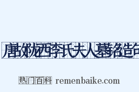 唐故陇西李氏夫人墓铭造句是什么意思的图片